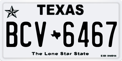 TX license plate BCV6467