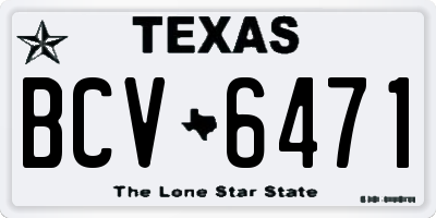 TX license plate BCV6471
