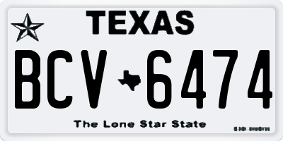 TX license plate BCV6474
