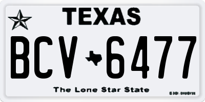 TX license plate BCV6477