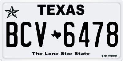 TX license plate BCV6478