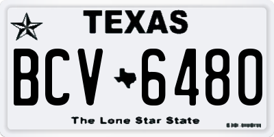 TX license plate BCV6480