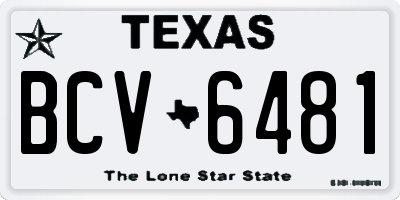 TX license plate BCV6481