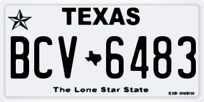 TX license plate BCV6483