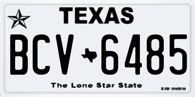 TX license plate BCV6485