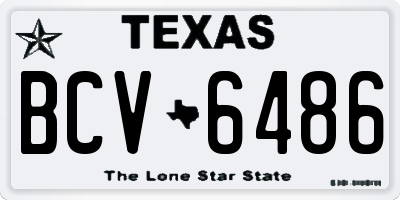 TX license plate BCV6486
