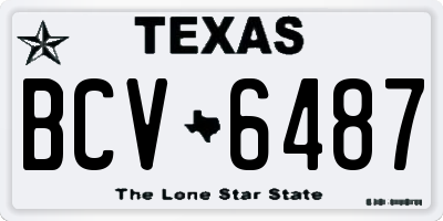 TX license plate BCV6487