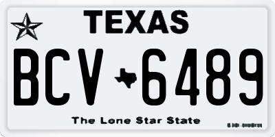 TX license plate BCV6489