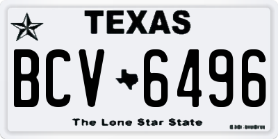 TX license plate BCV6496