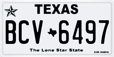 TX license plate BCV6497