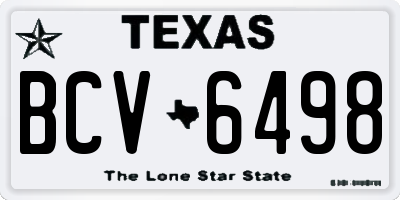 TX license plate BCV6498
