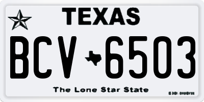 TX license plate BCV6503