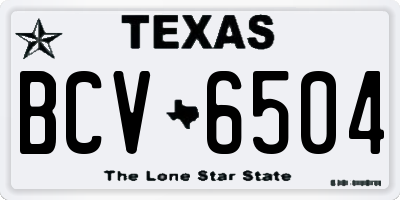 TX license plate BCV6504