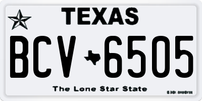 TX license plate BCV6505