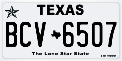 TX license plate BCV6507