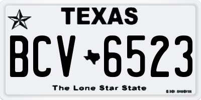 TX license plate BCV6523