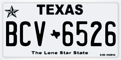 TX license plate BCV6526