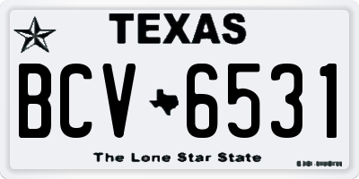 TX license plate BCV6531