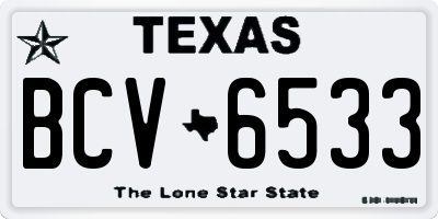 TX license plate BCV6533