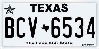 TX license plate BCV6534