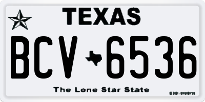 TX license plate BCV6536