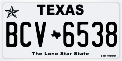 TX license plate BCV6538