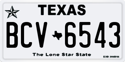 TX license plate BCV6543