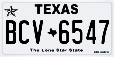 TX license plate BCV6547