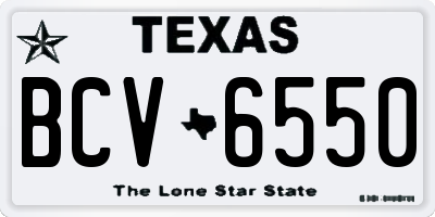 TX license plate BCV6550