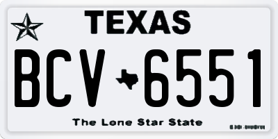 TX license plate BCV6551