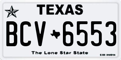 TX license plate BCV6553