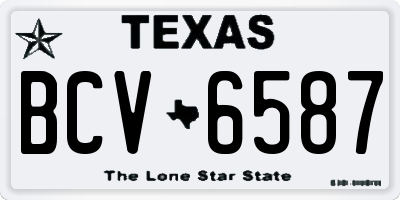 TX license plate BCV6587