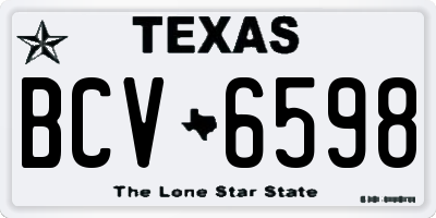 TX license plate BCV6598