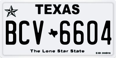 TX license plate BCV6604