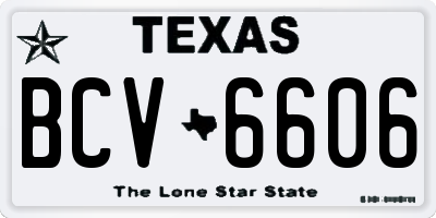 TX license plate BCV6606