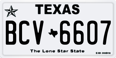TX license plate BCV6607