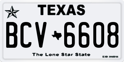 TX license plate BCV6608