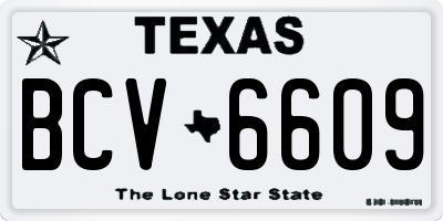 TX license plate BCV6609