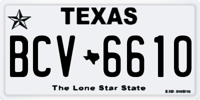 TX license plate BCV6610