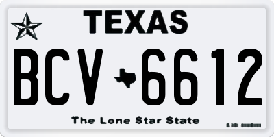 TX license plate BCV6612