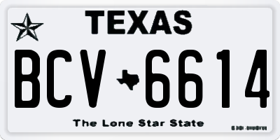 TX license plate BCV6614