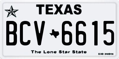 TX license plate BCV6615