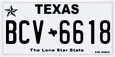 TX license plate BCV6618