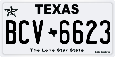 TX license plate BCV6623