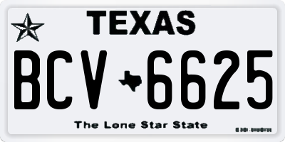 TX license plate BCV6625