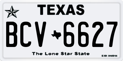TX license plate BCV6627