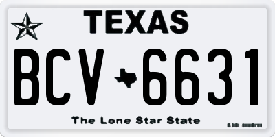 TX license plate BCV6631