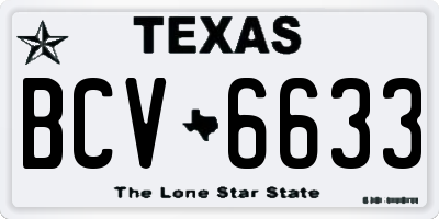 TX license plate BCV6633