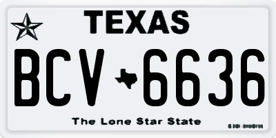 TX license plate BCV6636