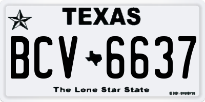 TX license plate BCV6637